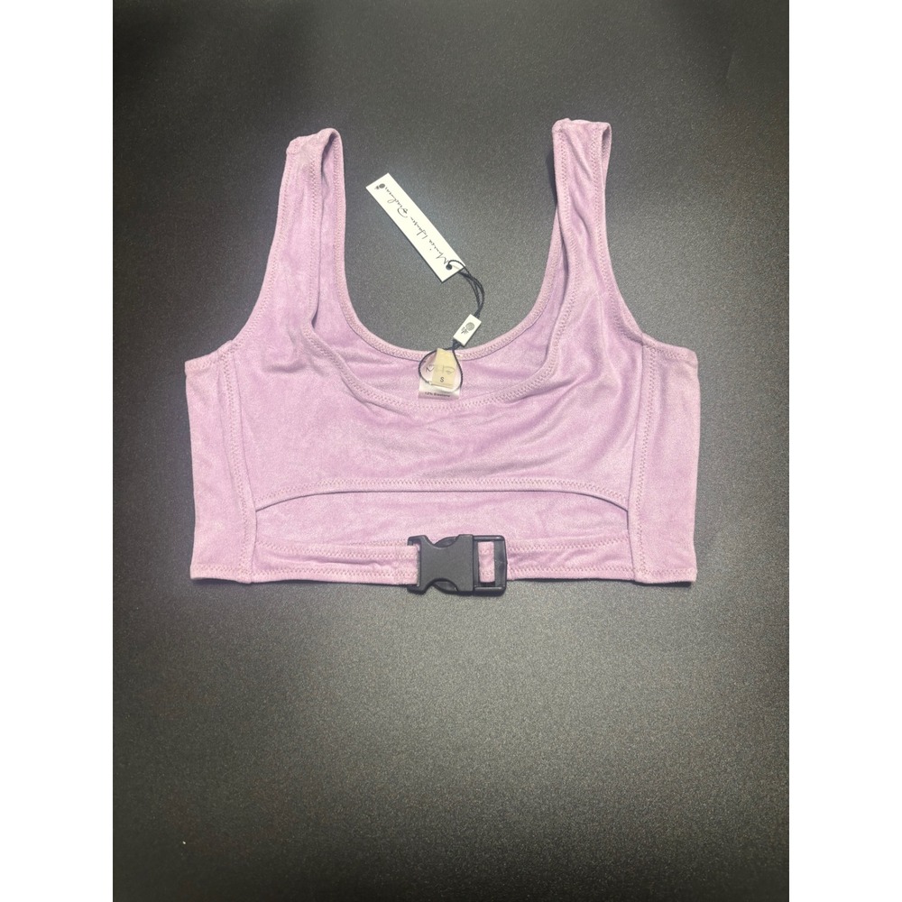 Monica Hansen Beachwear NWT Swim Top in Purple Size Small